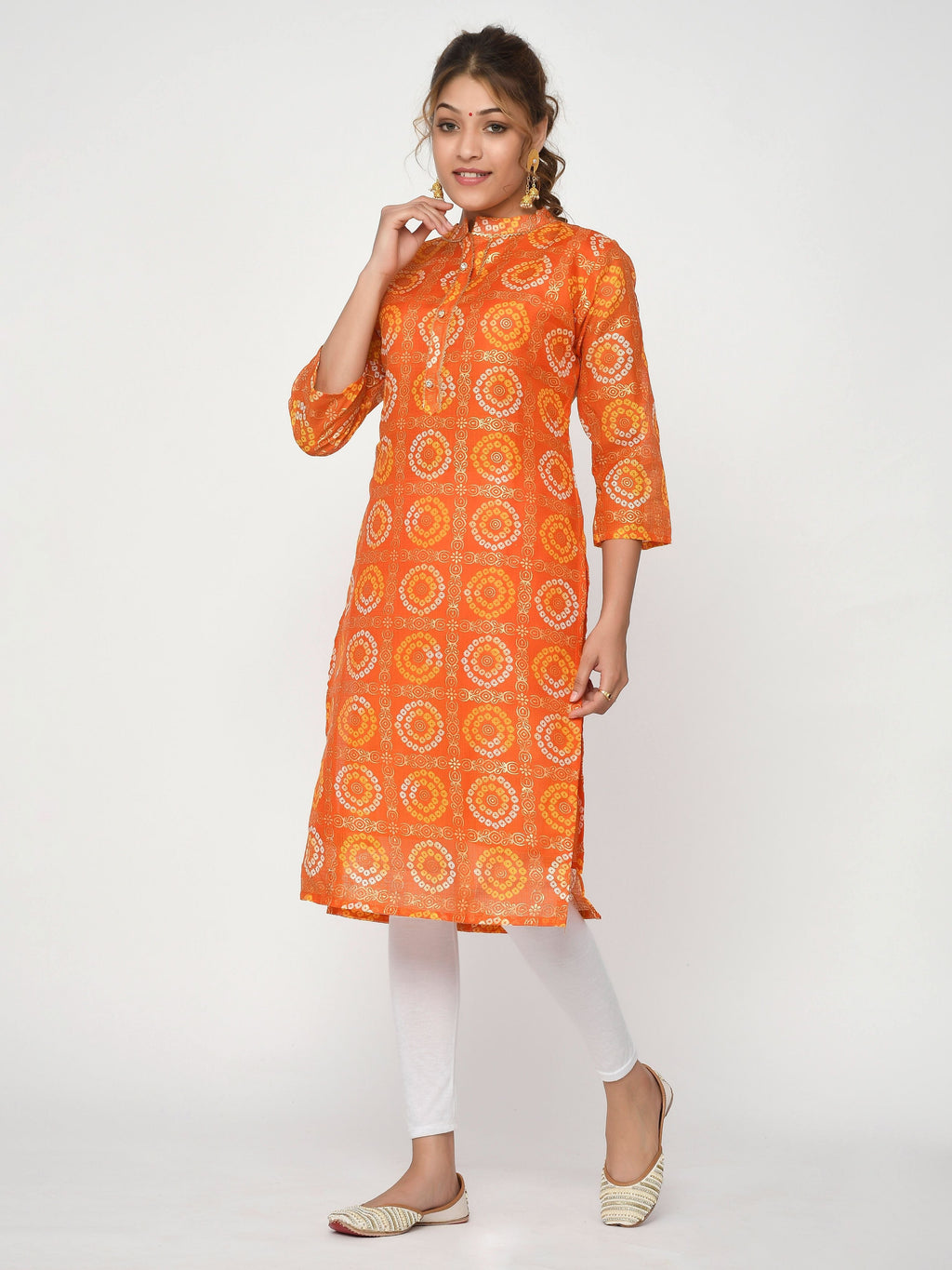 Women Green & Pink Floral Straight Ajanta Kurta