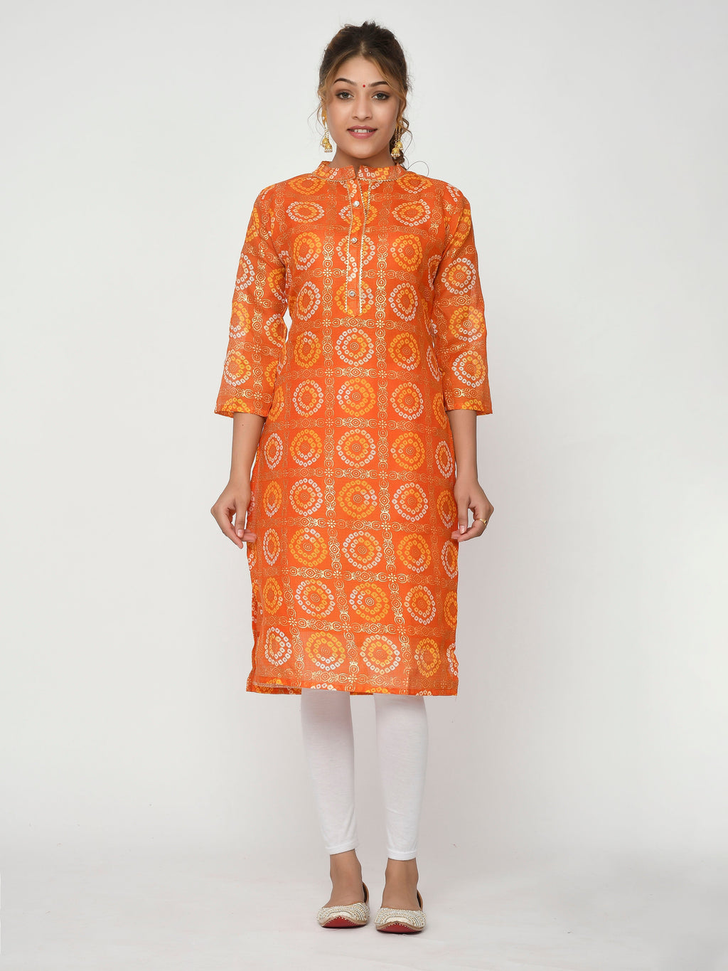 Women Green & Pink Floral Straight Ajanta Kurta