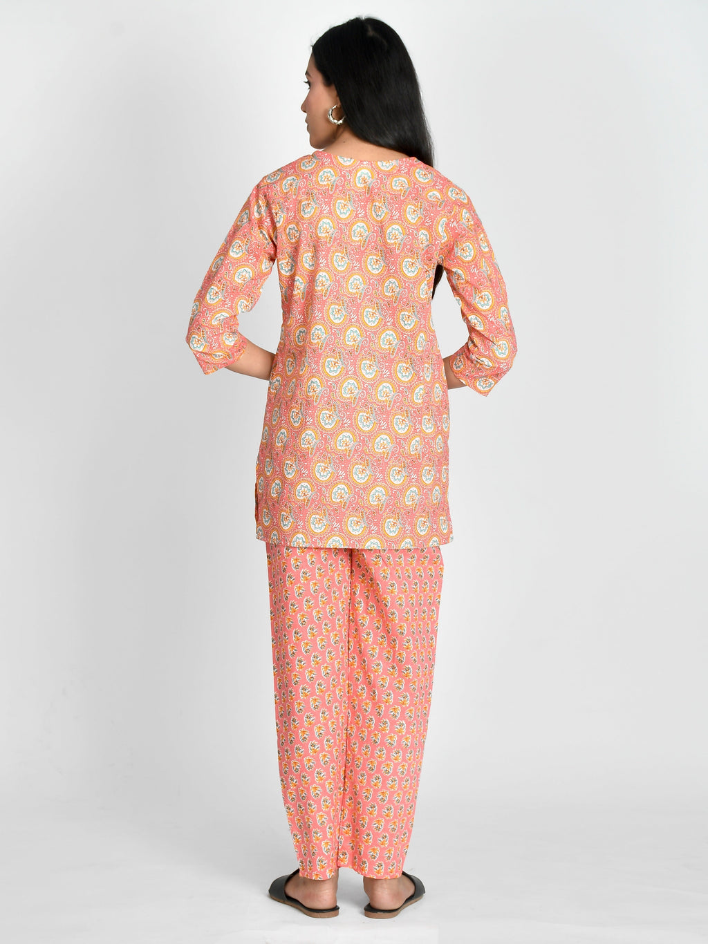 Women Peach Colored Night Suit For Girls