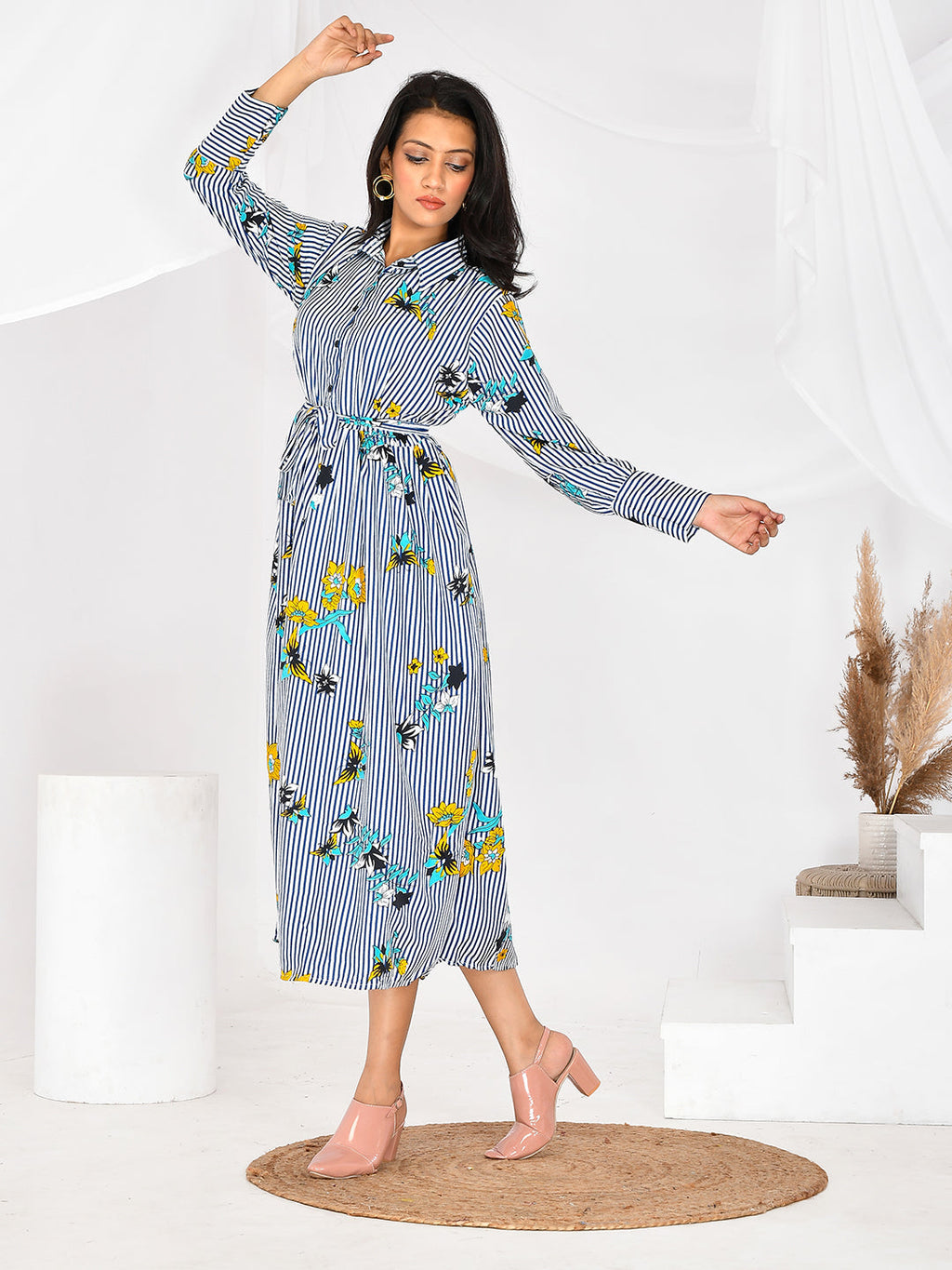 Grey printed Party wear western Dresses for Girls/women
